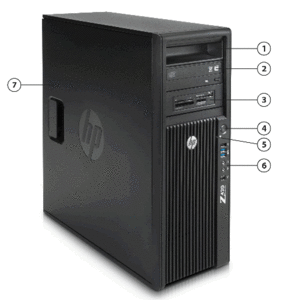 HP z420 E5-1620 QC 3.6GHz 4GB 500GB Multi W7 Workstation 
